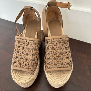 Tory Burch Brown Espadrille Wedges